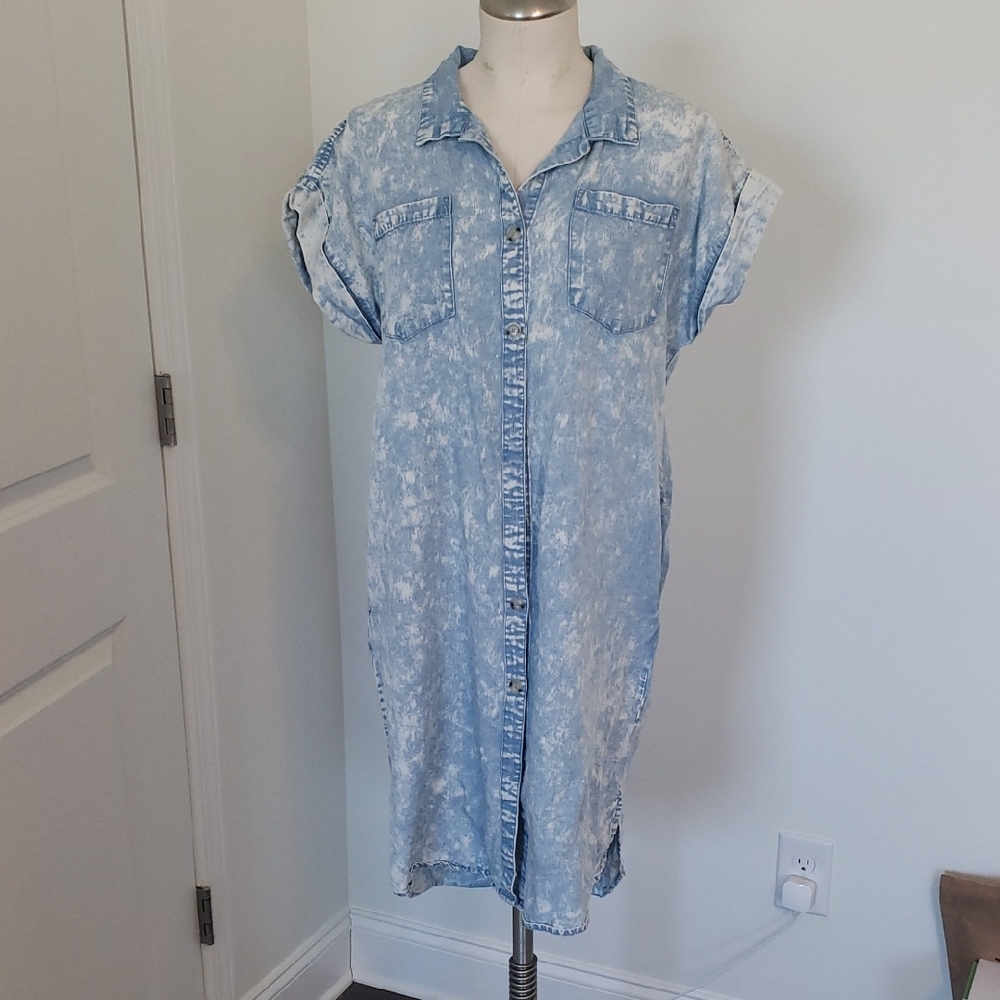 Denim Button-Down Dress